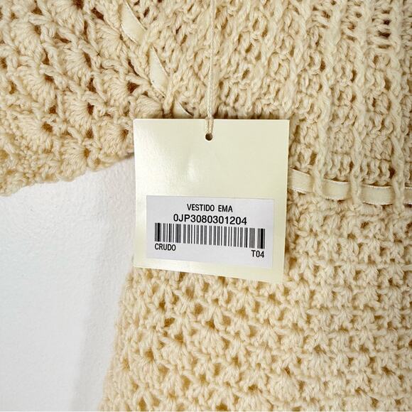 NWT Paula Cahen d' Anvers Cream 100% Merino Wool Knit Sweater Dress Lined Size 4 - Picture 3 of 12